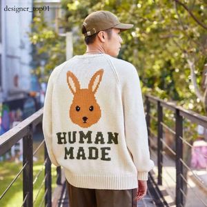 Mänskligt gjorda varumärkesdesigner Hoodie Men's Sweaters Overdimensionerade Human Make Sweaters Men's Women's 1 1 Rabbit Jacquard Wool Sticked Pullovers Human Made Hoodie