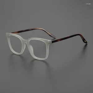 Sunglasses Frames Retro Vintage Luxury Matte Acetate Eyeglasses Men And Women Square Steampunk Style Glasses High Street Star Eyewear