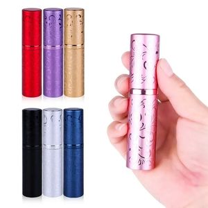 2pcs 10ml Rotating Pattern High-grade Anodized Aluminum Spray Bottle Portable Travel Perfume Packaging Empty Bottle