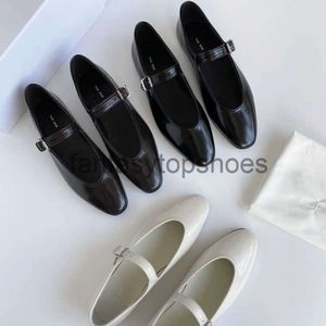 The Row shoes shallow TR niche Jane Mary design French mouth shoes Low heel square head single shoes Flat womens shoes 2024