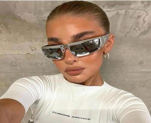 Sonnenbrille Dixsg Mode Frauen Sonnenbrillen Vitnage außerhalb des Fischens Reiten Futuristic Silver Hip Hop Jumping Brille Y2K4890283