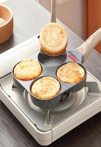 Holes Egg Frying Pan Home Hamburger Nonstick Pot High Quality Cooking Saucepan Cookware Gas Cooker Induction Universal Pans6738314