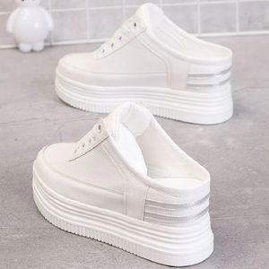 Quality Wedges Slipper Half 8cm High Shoes Femme Woman Sneakers Chunky Platform Casual Increase Zapatillas Mujer Flats 240428 468