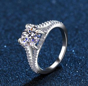 20 Karat Verlobungsringe Halo Diamond Ehering Band Runde Brilliant Ring für Frauen Versprechen Geschenk einschließlich Box 2208136244949