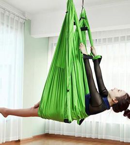 Stocked 6 Handles Fitness Nylon Taffeta Yoga Hammock Inversion Belts AntiGravity Aerial High Strength Swing Hamac Hanging Chair6475494