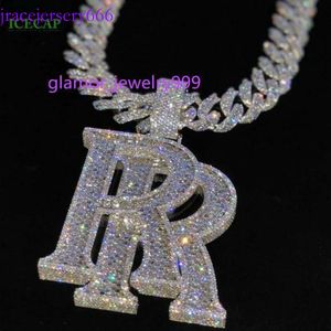 Iced Out Jewelry Moissanite Letters Diamonds Hip Hop Sier Custom Pendantmoissanite Pendant Necklace with Diamond