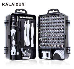 Kalaidun skruvmejsel set 115 i 1 bit precision magnetiska skruvdrivrutin torxbitar isolerade multitools telefonreparation handverktygssats t9230627