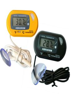 HT6 Waterproof LCD cyfrowy akwarium Akwarium termometr gadów Woda Miernik Miernik żywy czarny żółty1857038