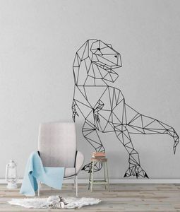 Большой геометрический динозавр T-Rex Wall Sticker Sticker Boy Комната детская комната юрского парка зоопарк животных наклейки на стена наклеивания спальни 2012011658189