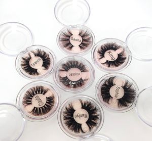 25mm 3D False Eyelashes 100 Mink Fur Eyelash 5D Handgjorda normala längd Strip Eye Lashes Tjock full volym Lash Bulk för COSP2215410