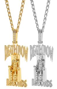 Necklaces Cuban Necklace Hip Hop Records Men Link Chain Pendant Gold Silver Color Iced Out Bling Rhinestone Streetwear Jewelry1758950