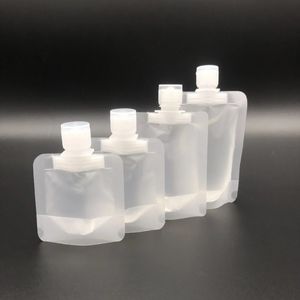 5 Pcs 30/50/100ml Clamshell Packaging Bag Stand Up Spout Pouch Plastic Hand Sanitizer Lotion Shampoo Makeup Fluid Bottles Travel