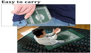 Home Textile New Arrival 100x60cm Portable Rug Compass Kneeling Poly for Muslim Islam Waterproof Mat Carpet Bag4612974