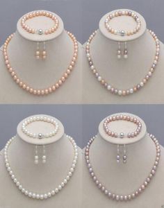 89mm Natural Akoya Cultured Pearl Necklace Bracelet Earrings Jewelry Set informati4960744