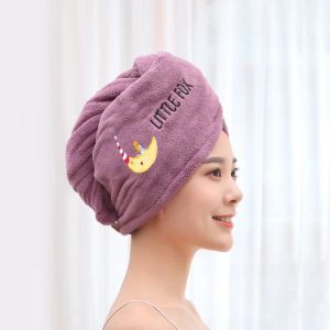 Definir touca de chuveiro mágica para mulheres banheiro cabelos turbante giratória meninas meninas macias microfibra toalha super absorvente