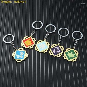 chains Anime Genshin Impact Keychain Metal Chaveiro Eye Of God 7 Car Key Chain Game Jewelry Llaveros