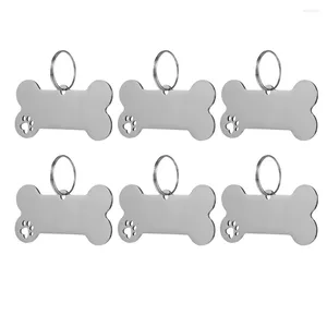 Dog Collars 6 Pcs Pet Tag Name Tags ID Charm Personalized Hanging Cat Stainless Steel Identity