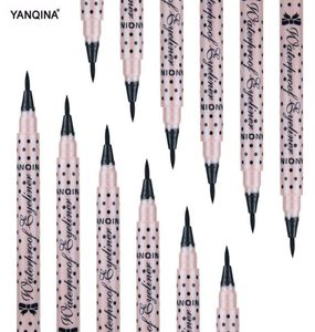 New Yanqina 36h Makeup Eyeliner Pencil Waterproof Black Makeup Eyeliner Pen Ingen blommande precision Liquid Eye Liner 12pcsset drop 6537571