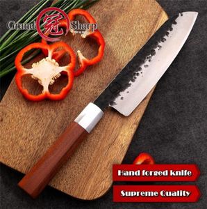 Grandsharp santoku coltello da 7 pollici coltelli da cucina fatti a mano coltelli da cucina giapponese ad alto carbone chef039s strumenti di cottura a affetto3269362