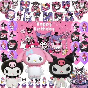 Netting My Melodying Theme Kuromies Birthday Party Decoration Balloon Photograph Backdrop Banner Cake Topper Baby Shower