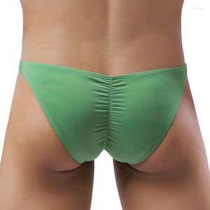 Underpants Men's Sexy Underwear Low Waist Ice Silk Men Briefs Translucent Skinny Breathable Man