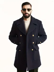 Trench maschile in stile europeo e americano British Mid-lungh lunghi lunghi lunghi maniche di lana inverno autunno inverno