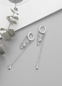 Japan and South Korea Personalized Simple Long Temperament Zirconium Diamond Earrings Women039s Fashion S925 Silver Circle Wome4270660