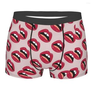 Underpants Funny Boxer Shorts Mutandine uomini sexy labbra rosse biancheria intima traspirante per homme s-xxl