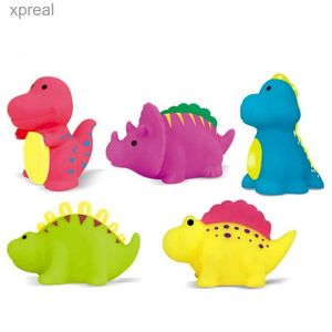 Bath Toys 5-piece baby bath toy set vinyl cartoon dinosaur children cute soft animals swimming water spray floating bathroom shower toyWX