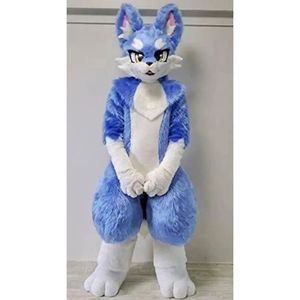 Halloween Blue Cat Mascot Costum Aderetes promocionais de fantasias Costumização de trajes Fursuit de trajes de caráter