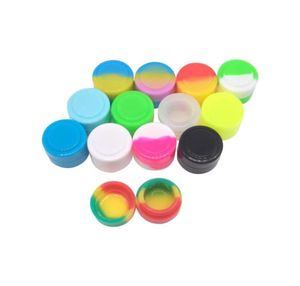 200 x Wachsbehälter Silikonglas 2ml Mini Runde Nicht -Stick -Silikon -Gummi -Jars -Behälter Siliocne Lagerbehälter gemischte Farben T7507119