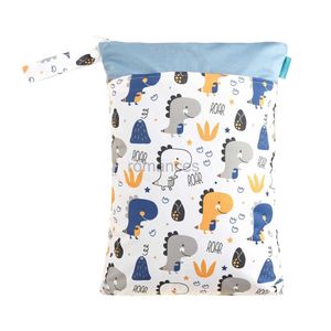 Сумки для подгузников HappyFlute Printed 30*40см Wetbag 2pocket с водонепроницаемыми водонепроницаемыми мультипликационными отпечатками мокрой сухой пакет D240430