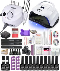 Kit de unhas de acrílico de manicure com lâmpada de unha 1208054W 35000rpm Máquina de perfuração Escolha o gel de gel tudo para manicure6794499