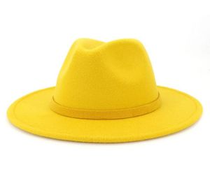 Jesienna zima stały kolor rondakowa czapka podróżna fedoras jazz hat Panama Hats for Women Girl6414967