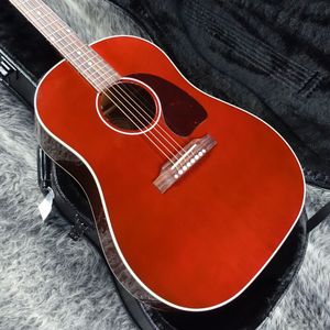 J45 Стандартная винная красная глянцевая поддержка безопасная доставка Акустическая гитара