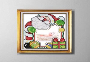 Santa Claus Po Frame Lovely Cartoon Painte Counted Printed On Canvas DMC 14CT 11CT Cross Stitch Needwork Set Embroidery Kit7572317