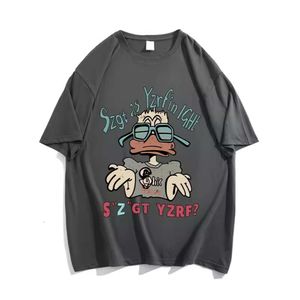 American Fun Cartoon Anime Cotton Cotton Shirt Dirvived T-Shirt Men Summer Street Hip Hop Bottle