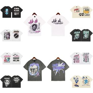 Camisetas masculinas tees femininos tees de moda de desenho animado de desenho de design de tendência de rua solta camiseta de montagem