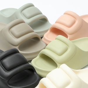 Tjock brödbas Eva tofflor gummi lägenheter flip flops för kvinnors damer flickor sommar sandaler herr strand rumskor mulor