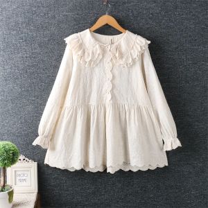 T-shirty Sweet Japan Style Peter Pan Collar Shirt Topss Długie rękawie haft bawełniany HT670