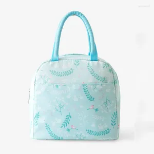 Storage Bags Floral Pattern Waterproof Insulated Thermal Bag Portable Tote Lunch Food Outdoor Picnic Container