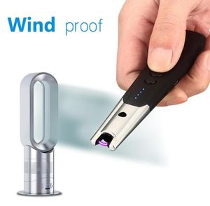 Novo isqueiro de cigarro de metal de vela de vela USB Charging à prova de vento portátil Arco elétrico Clorve Long Neck Ignition Tool para 7651542