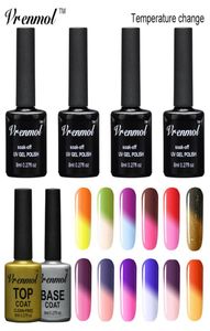 Wholevrenmol 1st 8 ml humörförändring färg byte av nagellack kameleonisk gel lack termisk lack behöver uv LED -lampa Dry4133124