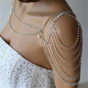 Costume Accessories New Fashion Rhinestone Jewelry for Women's Shiny Wedding Party Crystal Body Shoulder Chain Wearing