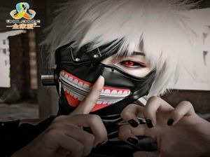 Autorizzazione di alta qualità Tokyo Ghoul 2 Kaneki Ken maschera maschere con cerniera regolabile PU Leather Mask Mask Brend Brending Cosplay Y2001031478808