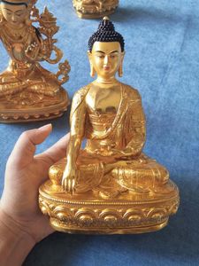 Dekoracyjne figurki Dobre Buddha Sakyamuni Statua Buddyzm Tybet Temple Home Copper Bless Bezpieczne szczęście