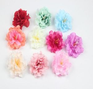 9 cm Teste di rosa di fiore di seta artificiale per la decorazione per feste di nozze di capelli floreali G6266660186