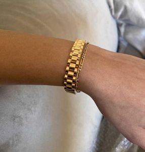 Braccialetti per braccialetti per bracciali per bracciali per orologi da bracciale in acciaio inossidabile dorato di lusso per uomo Drop9355602