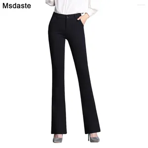 Pantaloni da donna Office di moda Lady Black Color Spring Autunno inverno indossa donna Panello in stile coreano in stile elastico ad alta vita