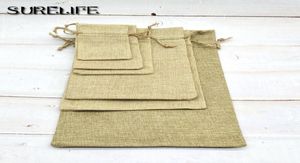 50pcs Christmas Small Burlap Linen Jute Drawstring Gift Bags Sack Wedding Birthday Party Rustic Pouch Baby Shower Supplies6388184